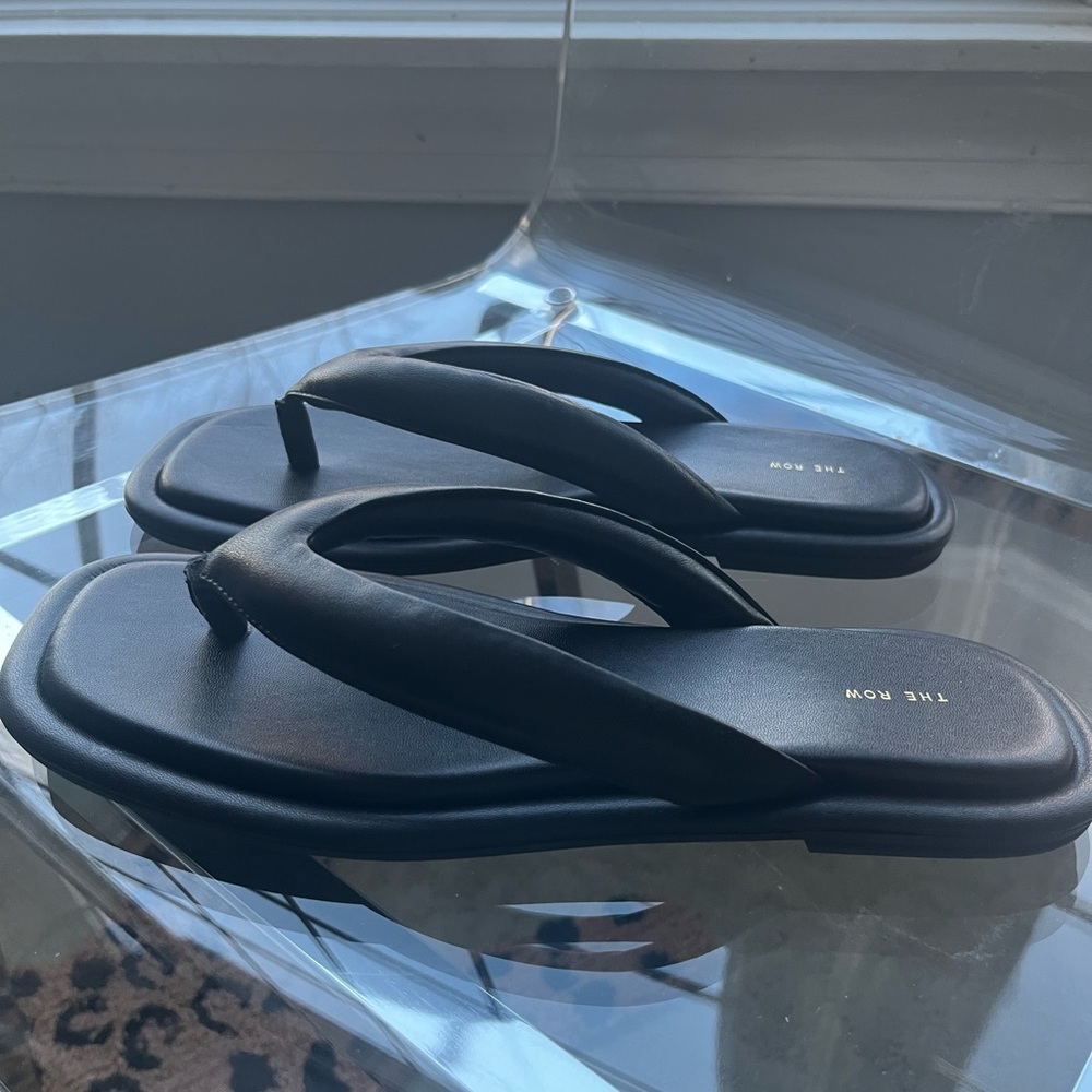 The Row Ginza Black Flip-Flops